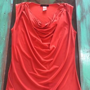 Burnt Orange Cowl Neck Shell